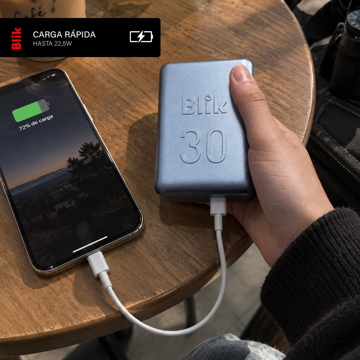 Batería Externa PowerBank Blik Power30 30000mAh 22.5W Gris