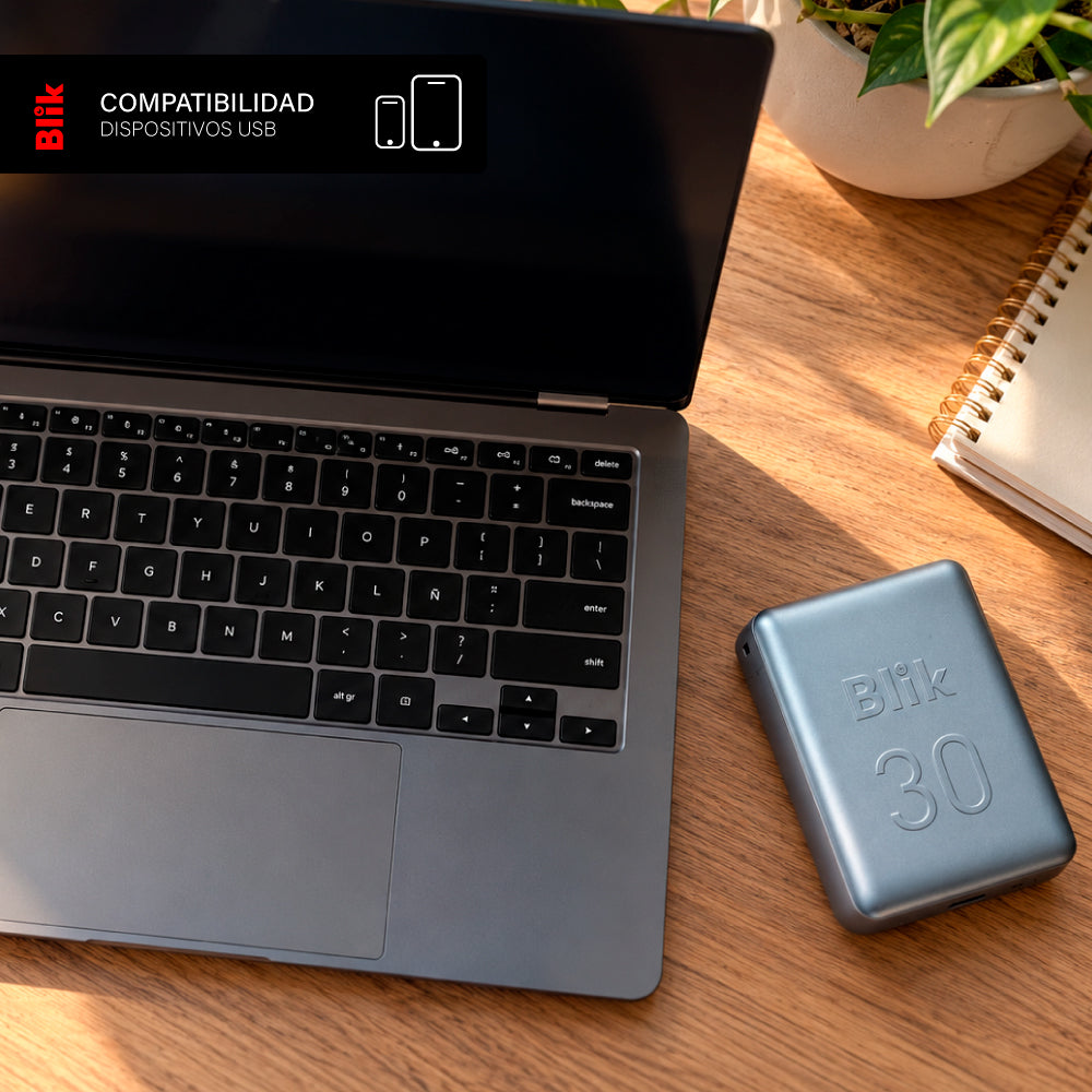 Batería Externa PowerBank Blik Power30 30000mAh 22.5W Gris