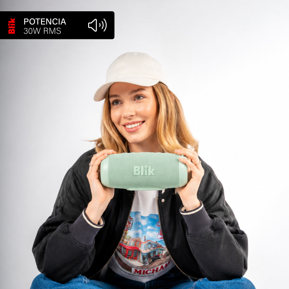 Parlante Bluetooth Portátil Blik Powerbass30 30W Verde