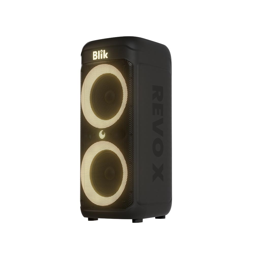 Parlante Karaoke Blik Revo X 10.000W PMPO Auracast lateral
