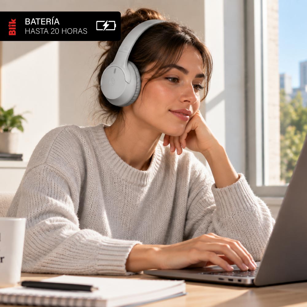 Audifonos Bluetooth Inalambricos Blik Soul250 Gris 20 Hrs bateria hasta 20 horas