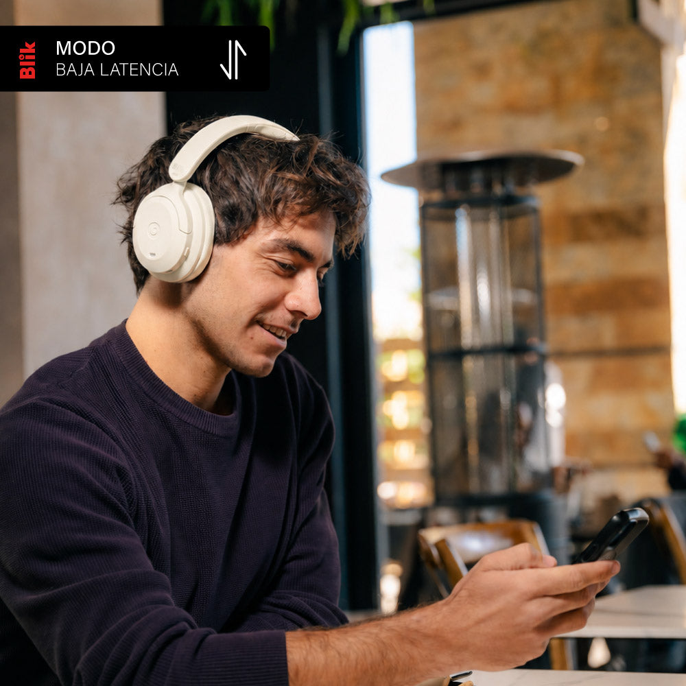 Audifonos Bluetooth Blik Soul900 Cancelación De Ruido 60H Crema