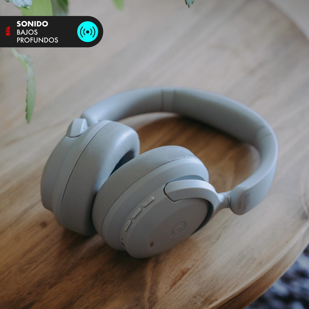 Audifonos Bluetooth Blik Soul900 Gris Cancelación De Ruido 60H