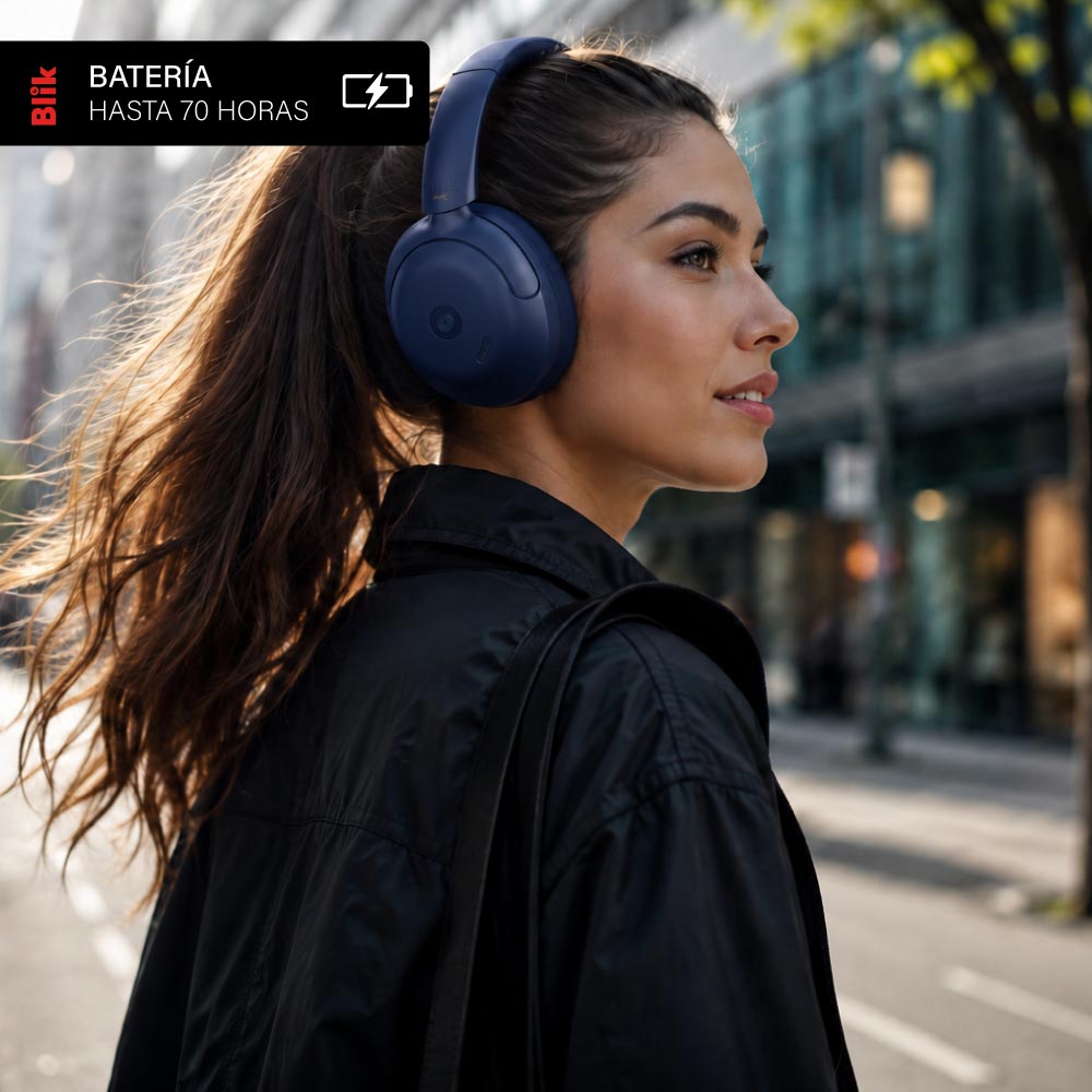 Audífonos Bluetooth Blik Soul950 ANC 70H Multipunto Azul