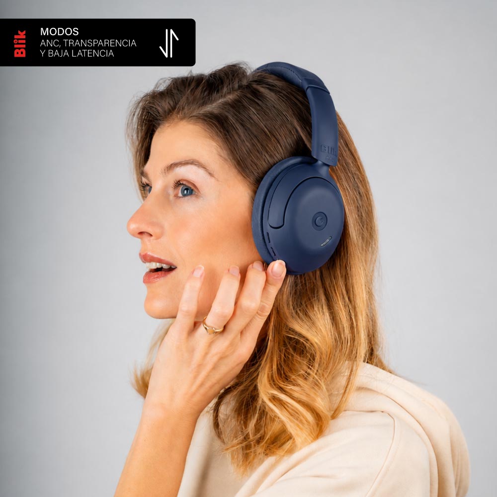Audífonos Bluetooth Blik Soul950 ANC 70H Multipunto Azul