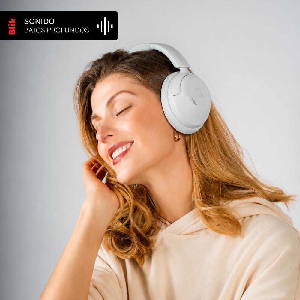 Audífonos Bluetooth Blik Soul950 ANC 70H Multipunto Gris SONIDO BAJOS PROFUNDOS