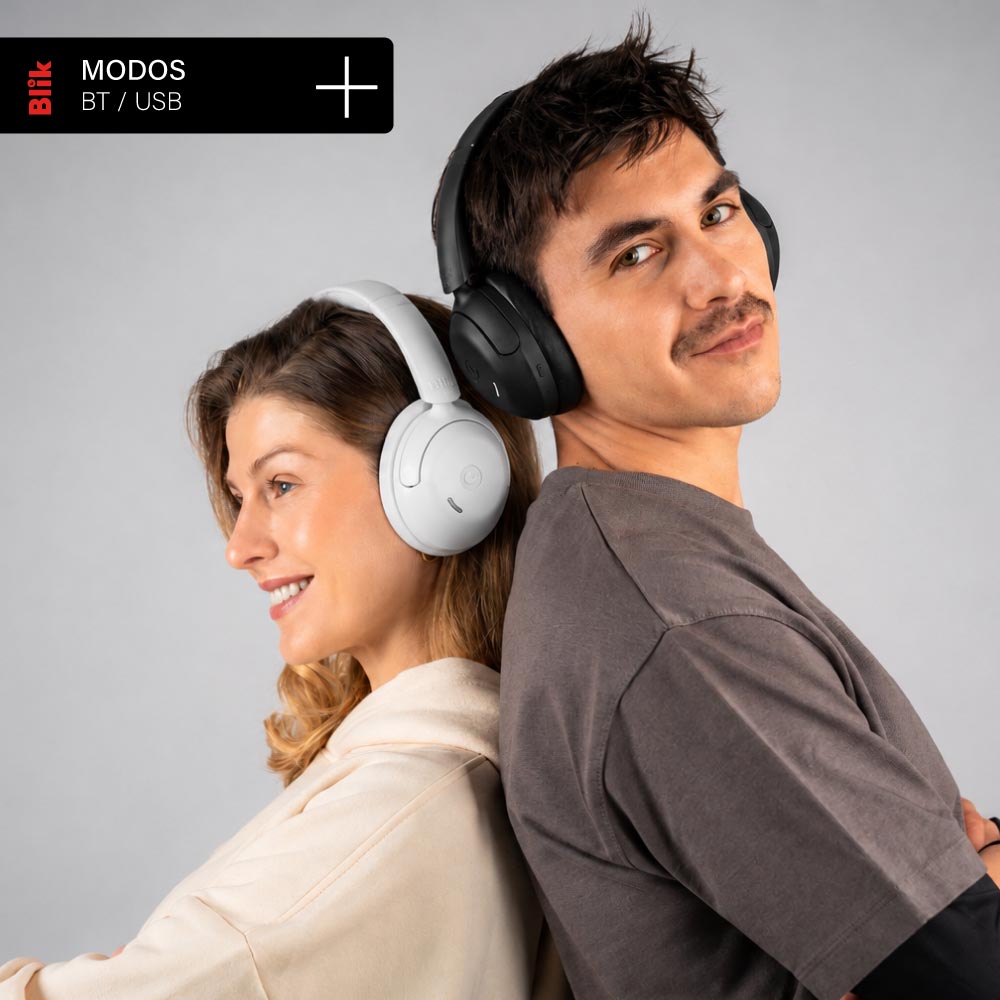 Audífonos Bluetooth Blik Soul950 ANC 70H Multipunto Gris MODOS BT Y USB