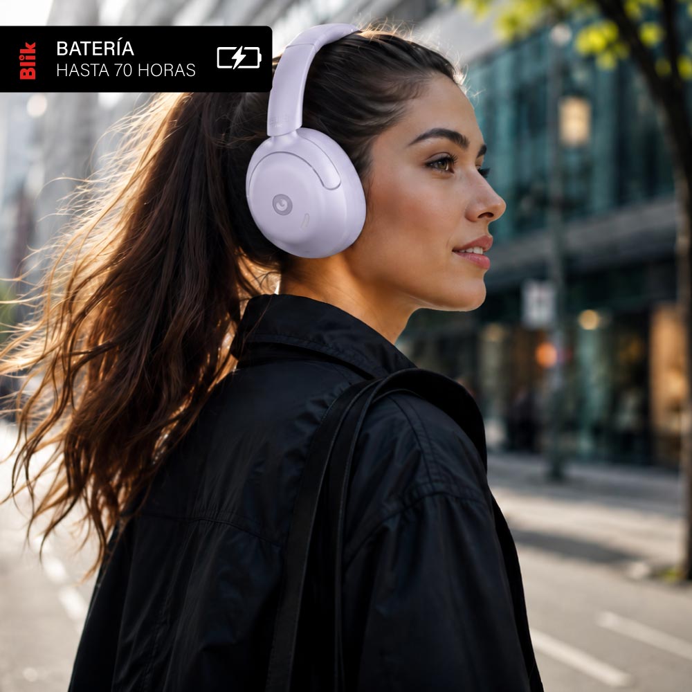 Audífonos Bluetooth Blik Soul950 ANC 70H Multipunto Lila