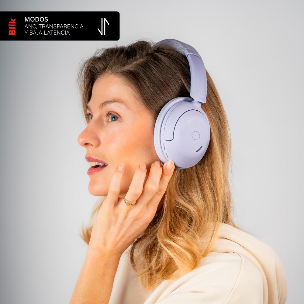 Audífonos Bluetooth Blik Soul950 ANC 70H Multipunto Lila