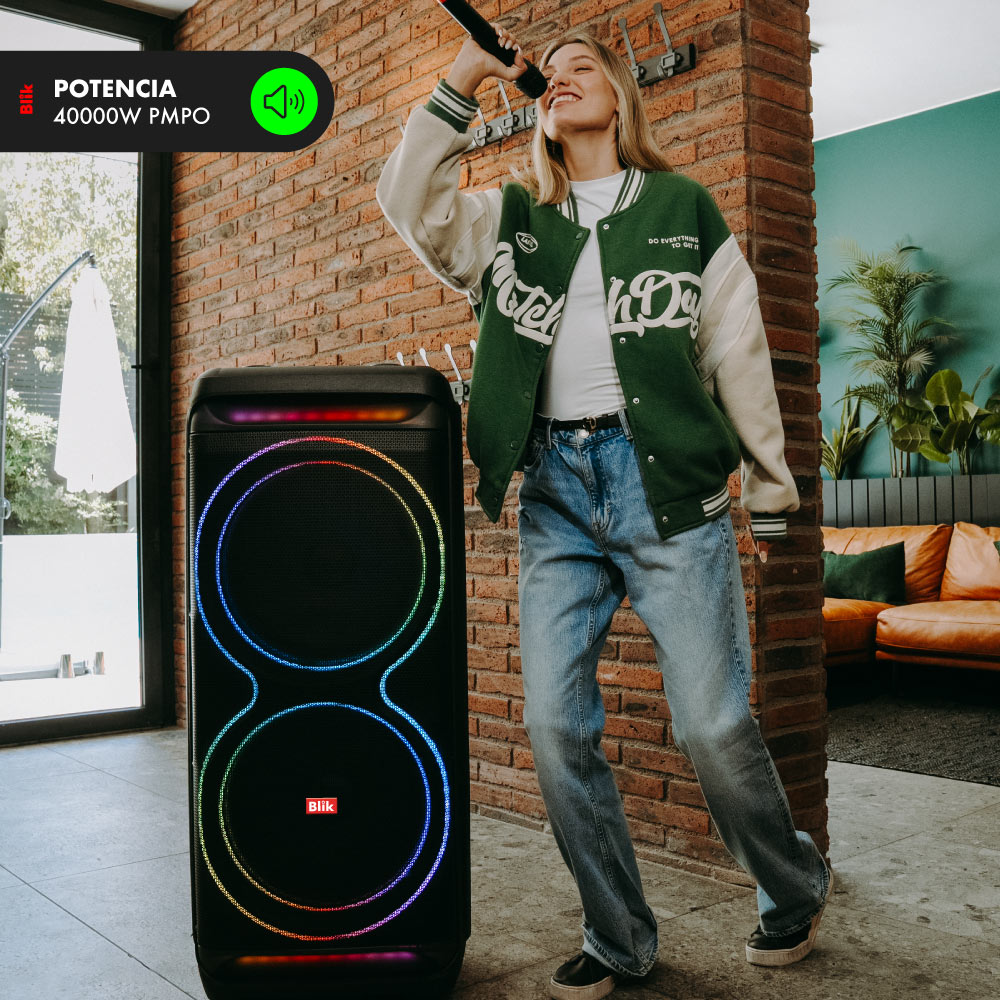 Parlante Bluetooth Karaoke Con Micrófono Blik Ultrabass15