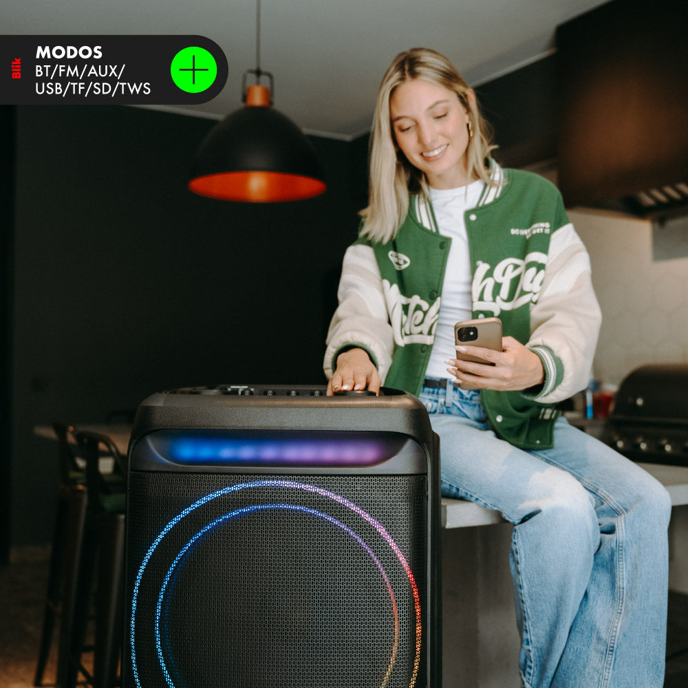 Parlante Bluetooth Karaoke Con Micrófono Blik Ultrabass15